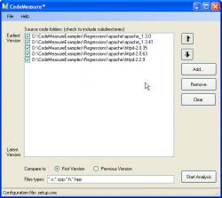 Click to enlarge Screen Shot CodeMeasure User Interface